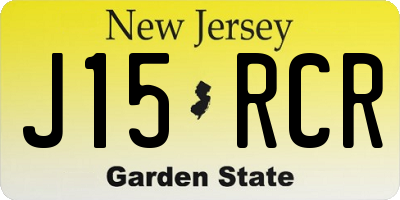 NJ license plate J15RCR