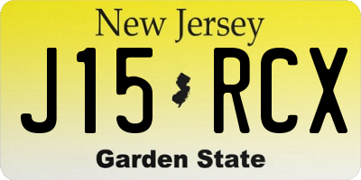 NJ license plate J15RCX