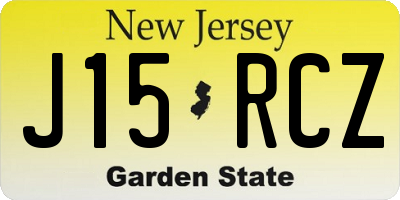 NJ license plate J15RCZ