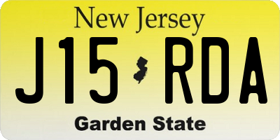 NJ license plate J15RDA