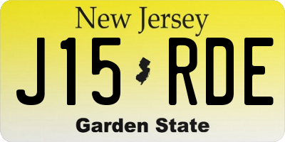 NJ license plate J15RDE