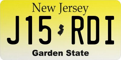 NJ license plate J15RDI