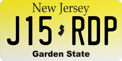 NJ license plate J15RDP