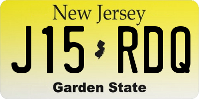 NJ license plate J15RDQ