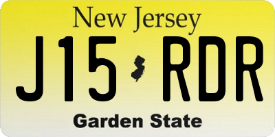 NJ license plate J15RDR