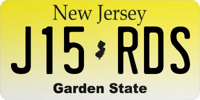 NJ license plate J15RDS
