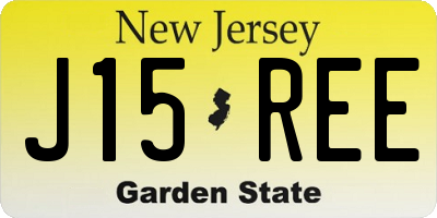 NJ license plate J15REE