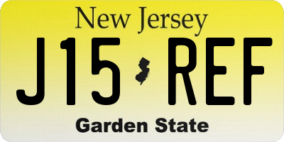 NJ license plate J15REF