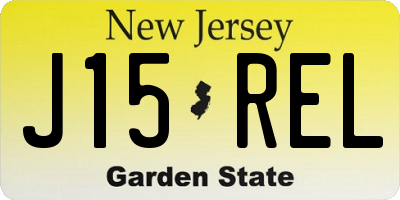 NJ license plate J15REL
