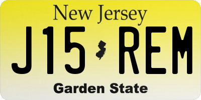NJ license plate J15REM