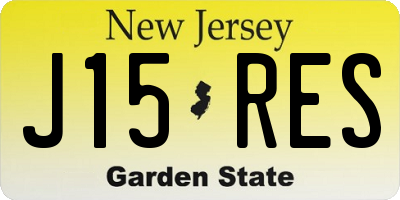NJ license plate J15RES