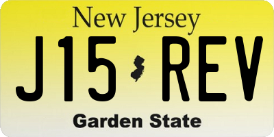 NJ license plate J15REV