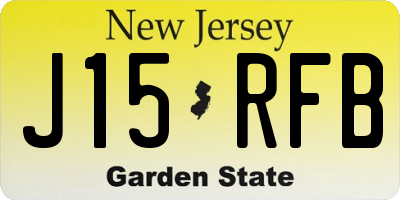NJ license plate J15RFB