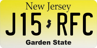 NJ license plate J15RFC