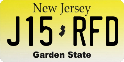 NJ license plate J15RFD