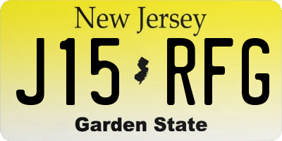 NJ license plate J15RFG