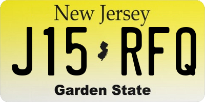NJ license plate J15RFQ
