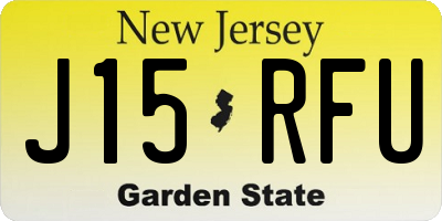 NJ license plate J15RFU