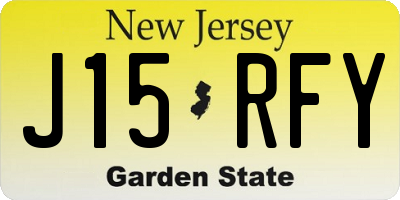 NJ license plate J15RFY
