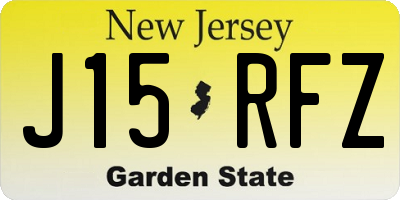 NJ license plate J15RFZ