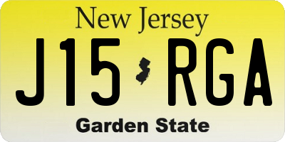 NJ license plate J15RGA