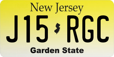 NJ license plate J15RGC