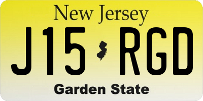 NJ license plate J15RGD