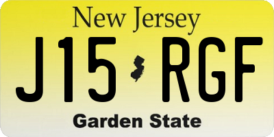 NJ license plate J15RGF
