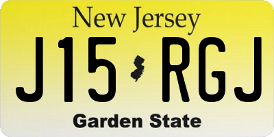 NJ license plate J15RGJ