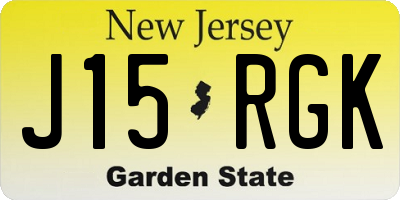 NJ license plate J15RGK