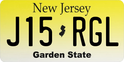 NJ license plate J15RGL