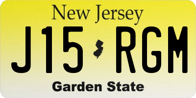 NJ license plate J15RGM