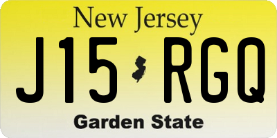 NJ license plate J15RGQ
