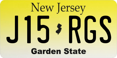 NJ license plate J15RGS