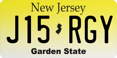 NJ license plate J15RGY