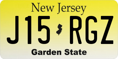 NJ license plate J15RGZ