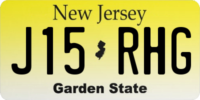NJ license plate J15RHG