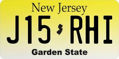 NJ license plate J15RHI