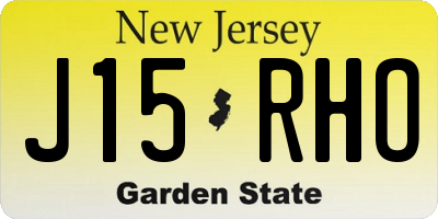 NJ license plate J15RHO