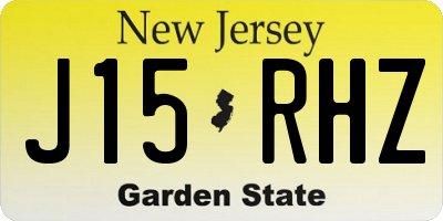 NJ license plate J15RHZ