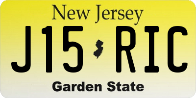 NJ license plate J15RIC