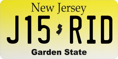 NJ license plate J15RID