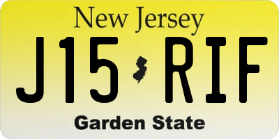 NJ license plate J15RIF