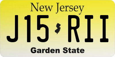 NJ license plate J15RII
