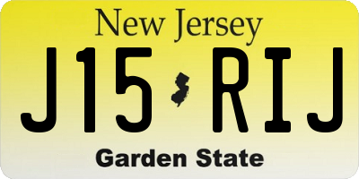 NJ license plate J15RIJ