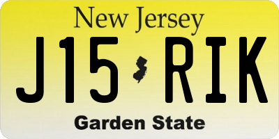NJ license plate J15RIK