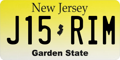 NJ license plate J15RIM