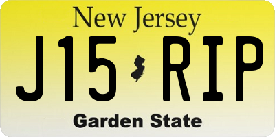 NJ license plate J15RIP