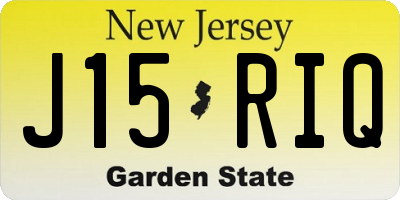 NJ license plate J15RIQ