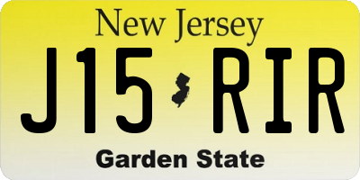 NJ license plate J15RIR